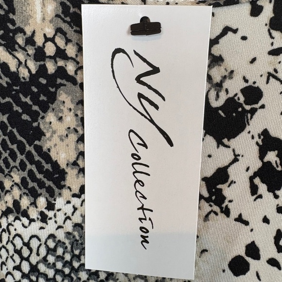 NWT NY Collection Short Sleeve Snake Print Pullover Top with Drawstring Detail - Picture 7 of 11